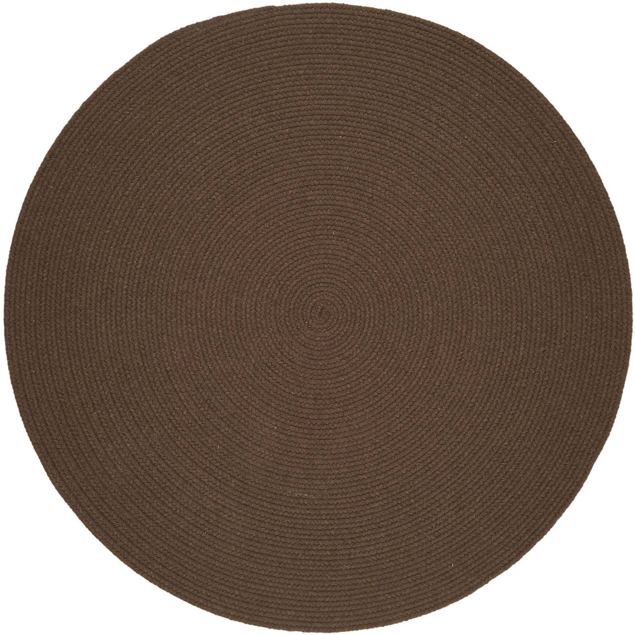 Wool Solids Area Rug - Round - S116 Walnut