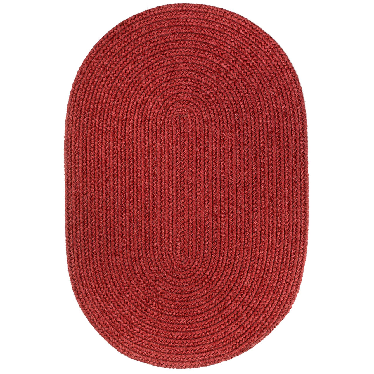 Wool Solids Area Rug - Oval - S120 Scarlet