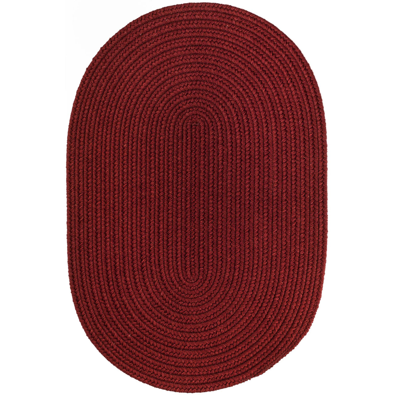 Wool Solids Area Rug - Oval - S121 Barn Red