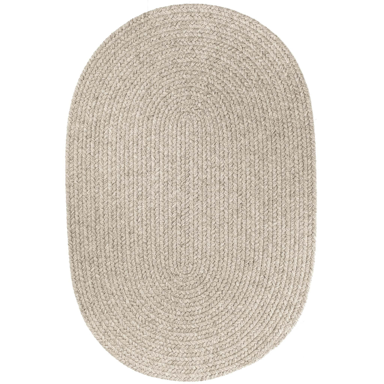 Wool Solids Area Rug - Oval - S123 Light Grey