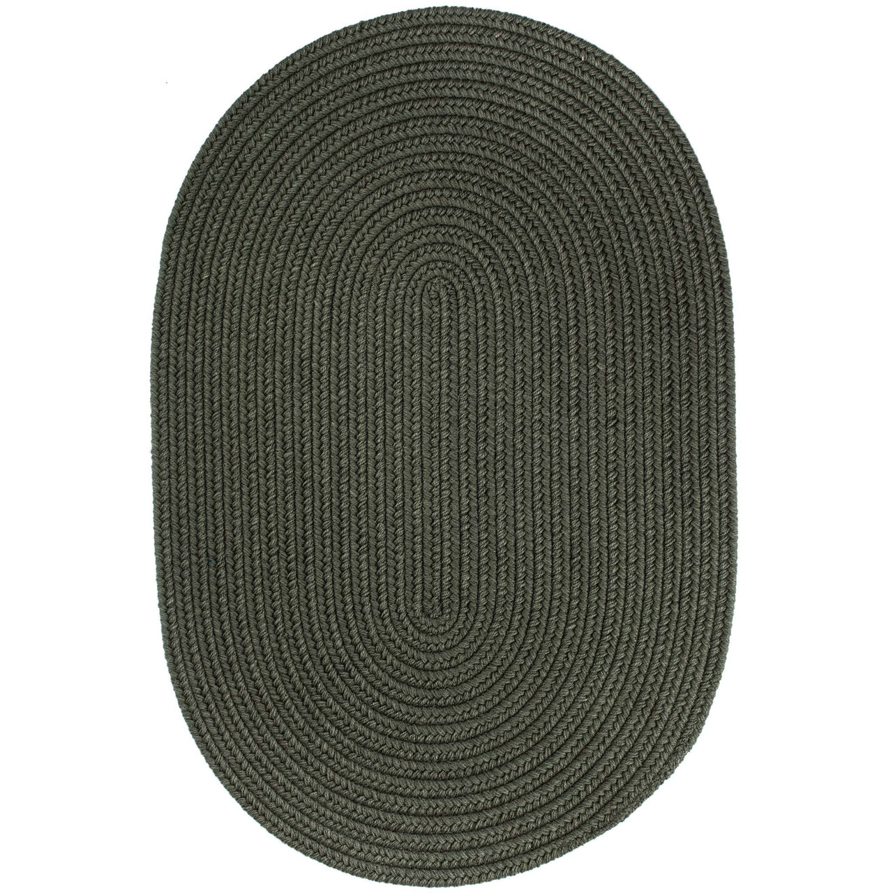 Wool Solids Area Rug - Oval - S129 Dark Sage