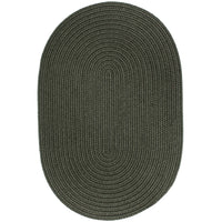 Wool Solids Area Rug - Oval - S129 Dark Sage