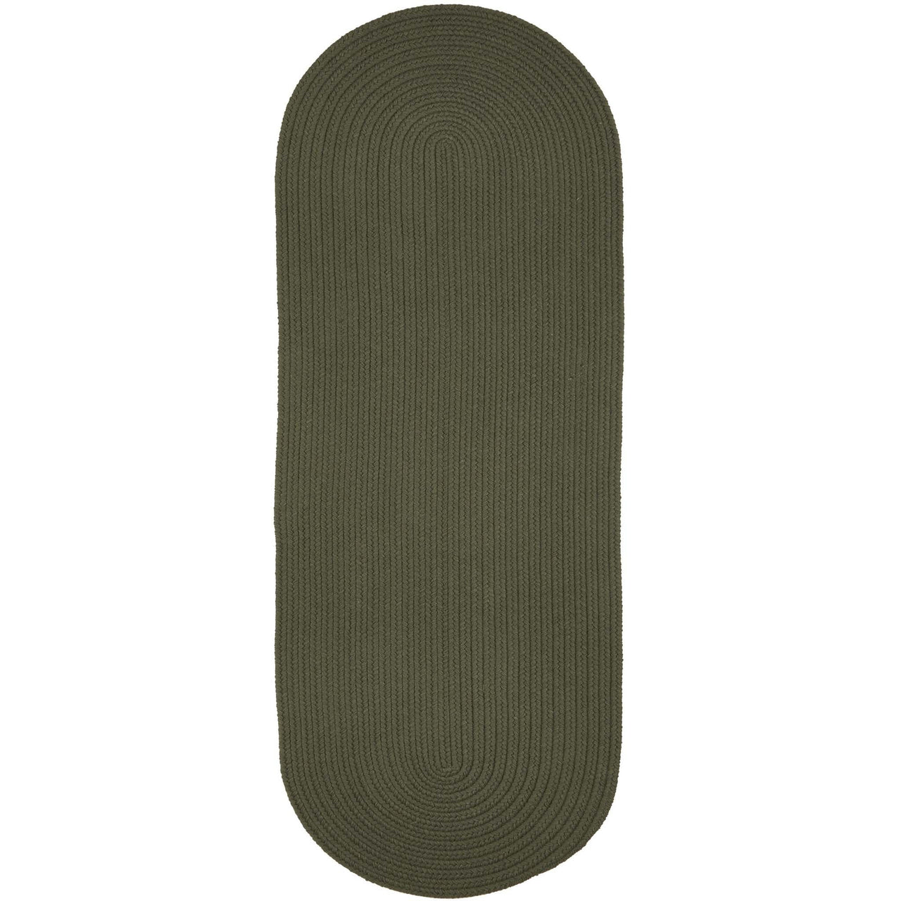 Wool Solids Area Rug - Runner - S129 Dark Sage