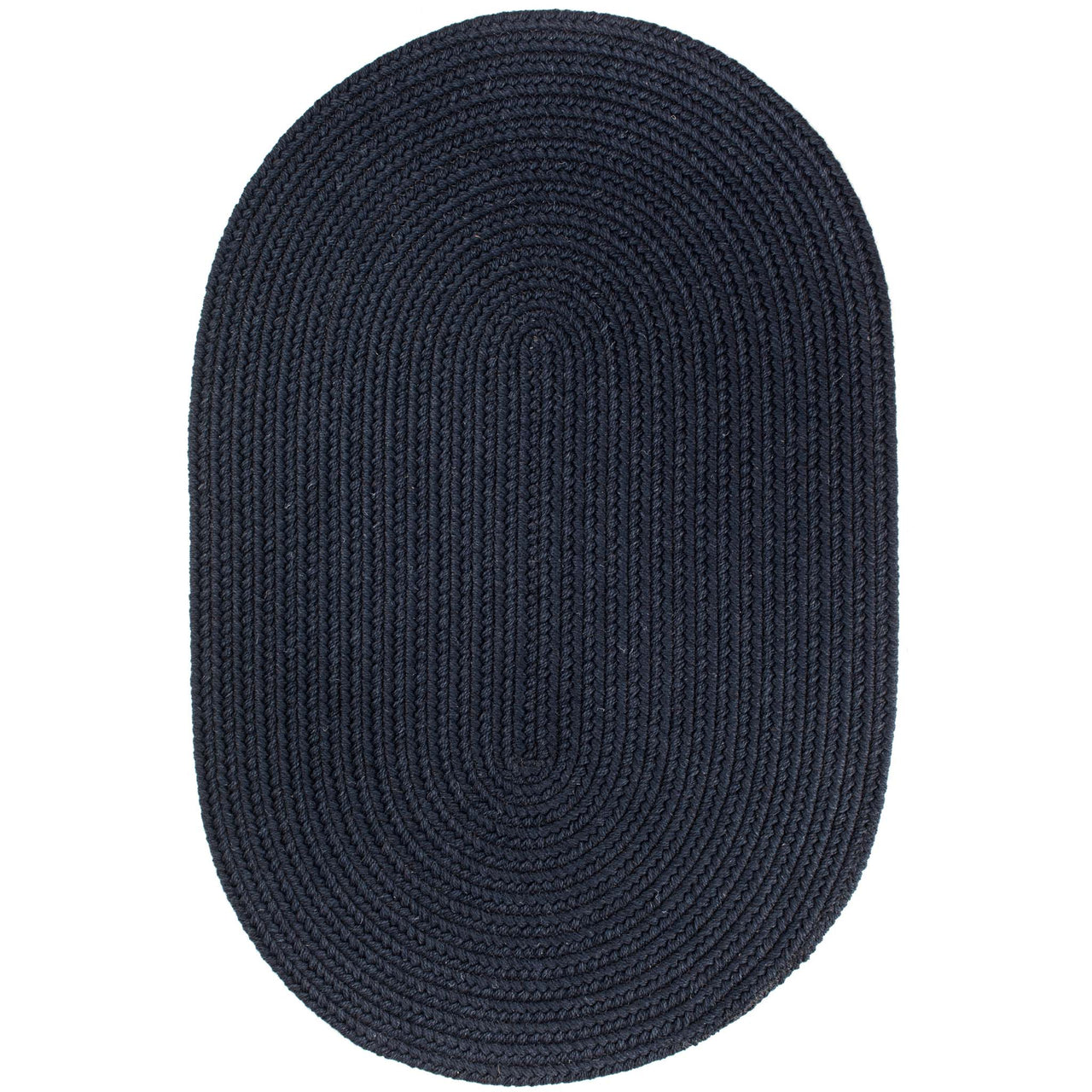 Wool Solids Area Rug - Oval - S156 Navy
