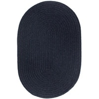 Wool Solids Area Rug - Oval - S156 Navy
