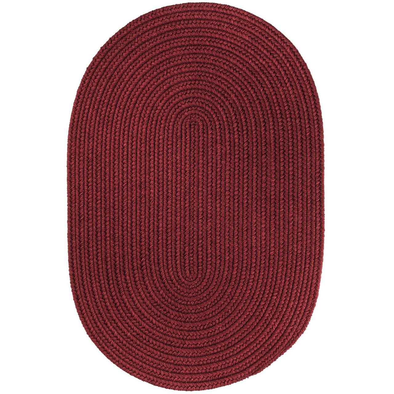 Wool Solids Area Rug - Oval - S157 Red Wine