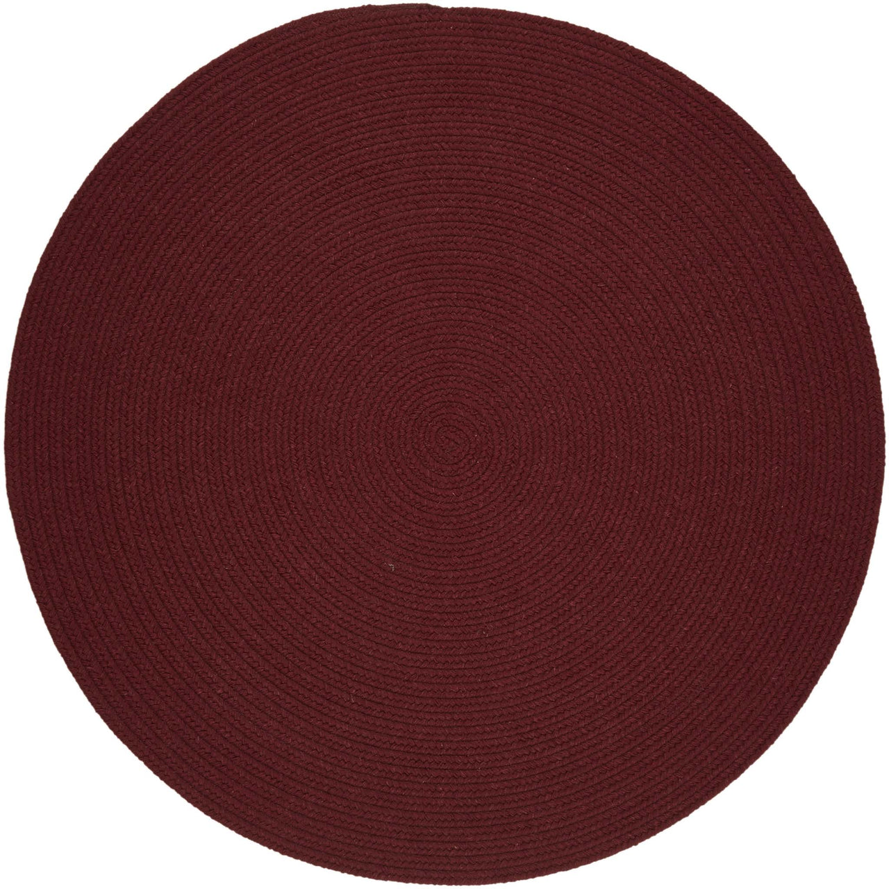 Wool Solids Area Rug - Round - S157 Red Wine