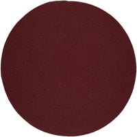 Wool Solids Area Rug - Round - S157 Red Wine