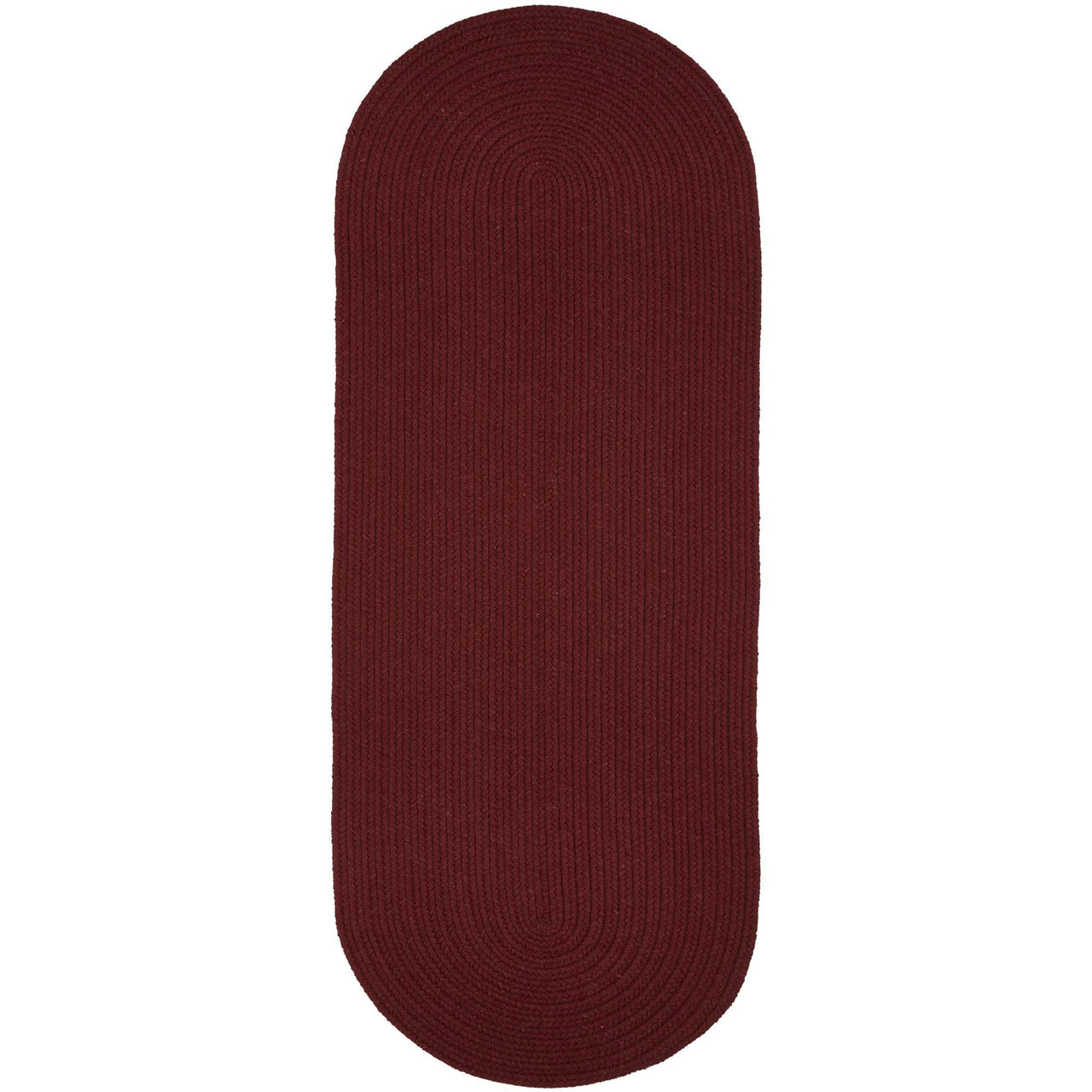 Wool Solids Area Rug - Runner - S157 Red Wine