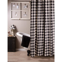 Black-Buttermilk Buffalo Check Shower Curtain - Interiors by Elizabeth