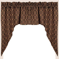Black Tan Marshfield Jacquard Swag Lined - Interiors by Elizabeth