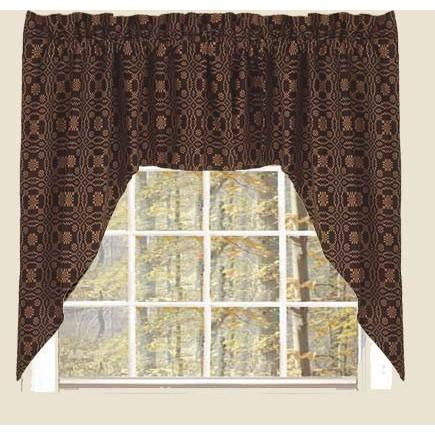 Black - Mustard Lover’???s Knot Jacquard Swag - Lined - Interiors by Elizabeth