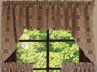 Trenton Jacquard Nutmeg Black Red Swag  - Interiors by Elizabeth