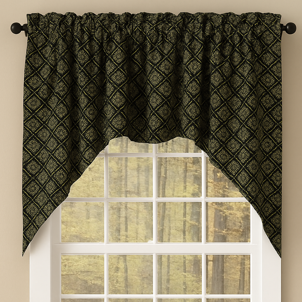 Black Nutmeg Kingston Jacquard Swag Lined SW310011