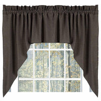 Black - Oat Newbury Gingham Swag - Lined - Interiors by Elizabeth