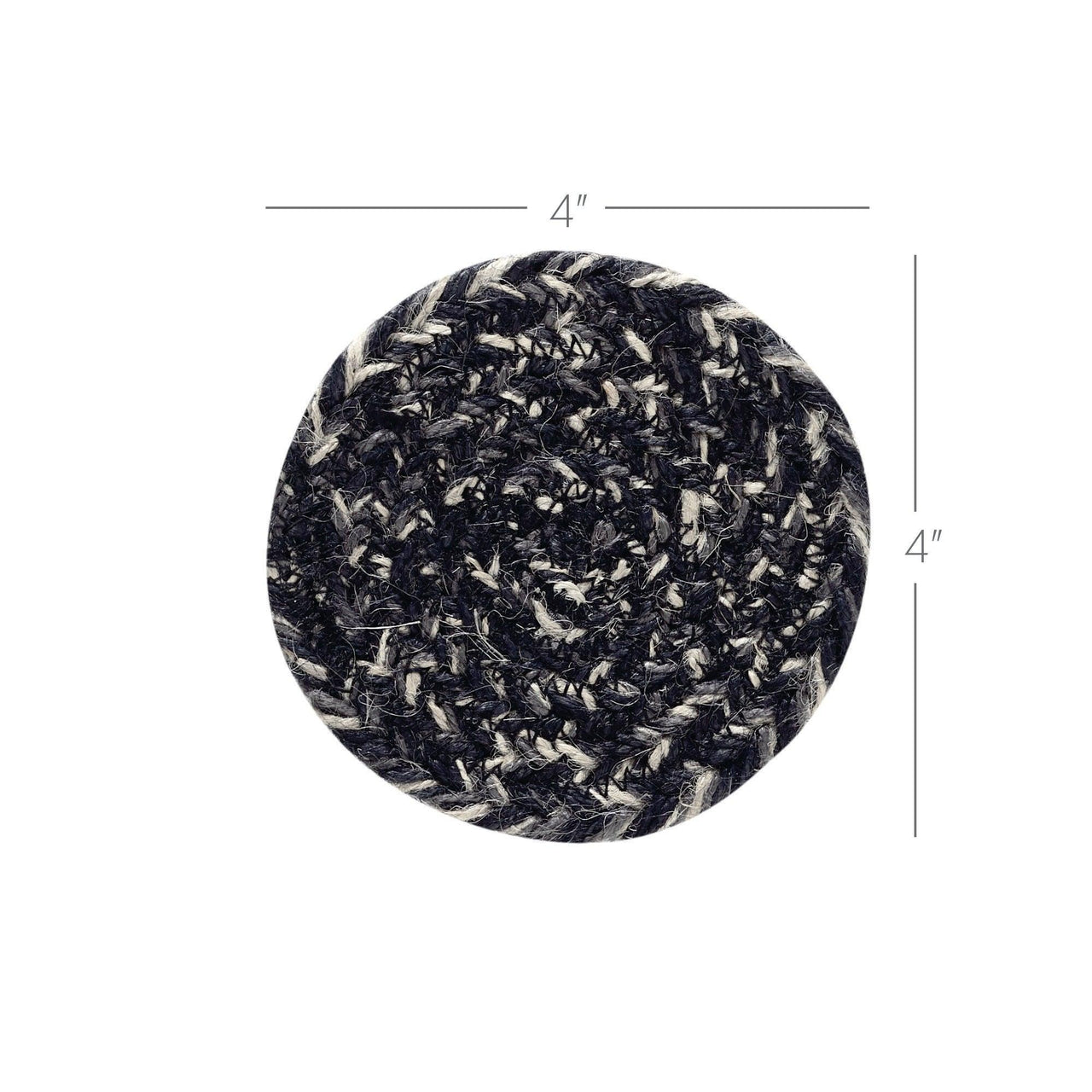 Sawyer Mill Black White Jute Coaster Set of 6 - The Fox Decor