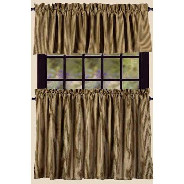 Black-Nutmeg York Ticking 36" Tiers - Lined - Interiors by Elizabeth