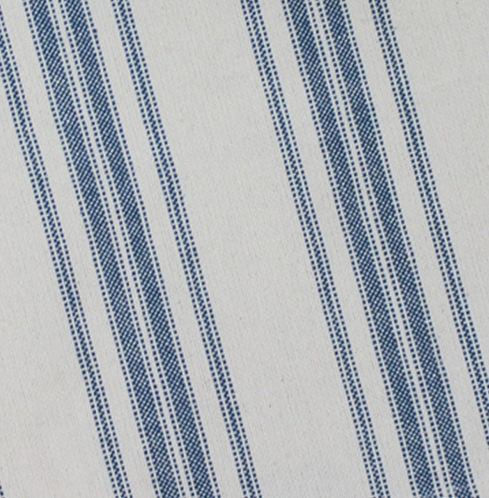 Grain Sack Stripe Cream - Colonial Blue Table Runner 72 In T7165014