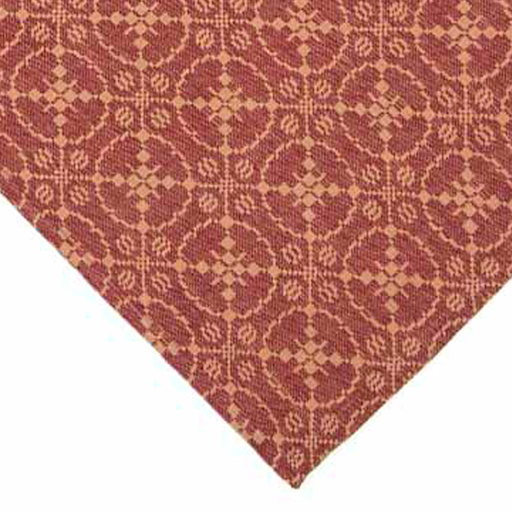 Barn Red Tan Marshfield Jacquard Table Runner - Interiors by Elizabeth