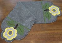 Yellow Flower Gray Table Runner   - Interiors by Elizabeth