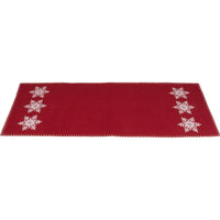 Snowflake Barn Red Table Runner - Interiors by Elizabeth