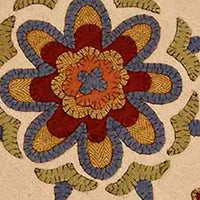 Cream 3 Flowers Table Runner TRWT0061