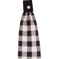 Black-Buttermilk Buffalo Check Tab Towel - Set of Two - Interiors by Elizabeth