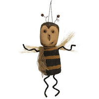 Stiffened Fabric Primitive Bumble Bee Hanger - The Fox Decor