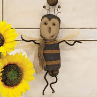 Stiffened Fabric Primitive Bumble Bee Hanger - The Fox Decor