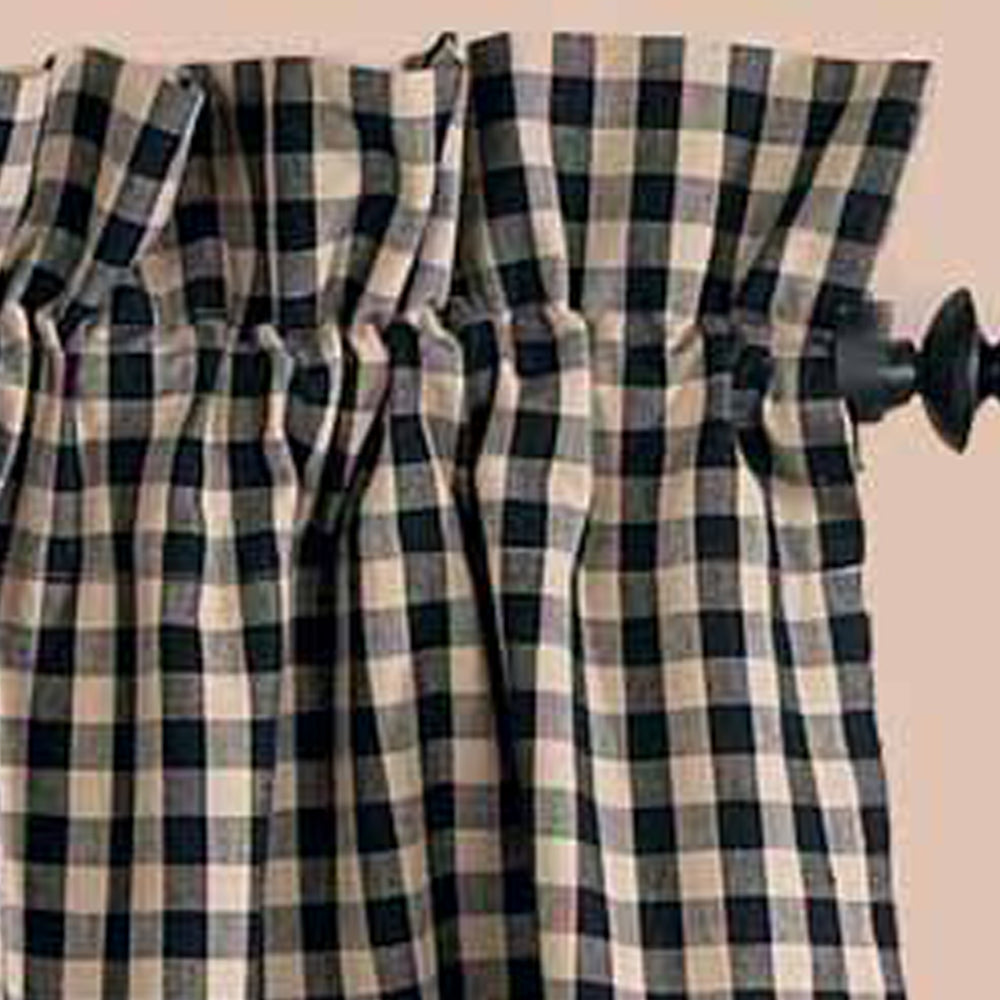 Black Nutmeg Heritage House Check Black Valance Lined VL100011