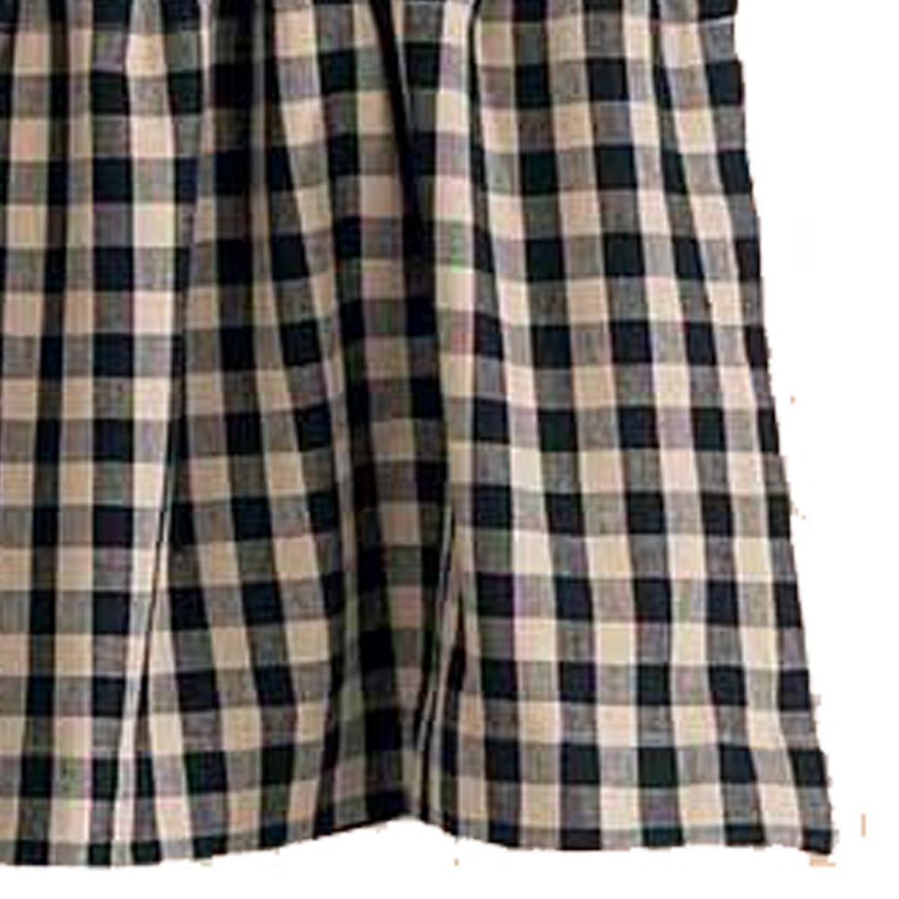 Black Nutmeg Heritage House Check Black Valance Lined VL100011