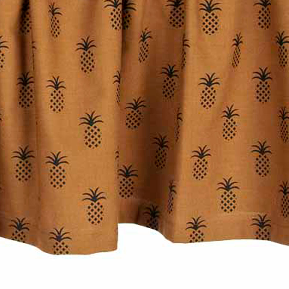 Mocha Black Pineapple Town Valance Lined VL101033