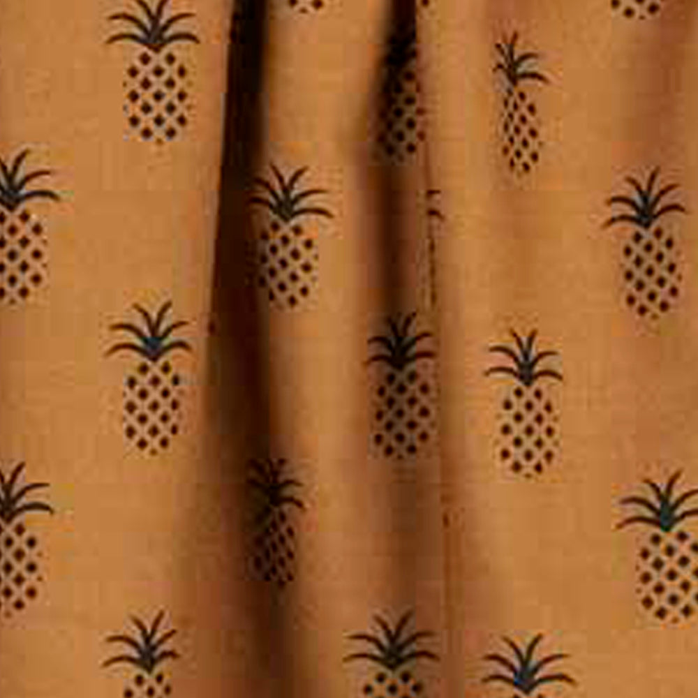 Mocha Black Pineapple Town Valance Lined VL101033
