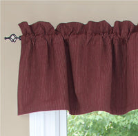 Primitive Ticking Wine Wine Valance  - Interiors by Elizabeth