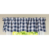 Buffalo Check Navy Blue Valance - Interiors by Elizabeth