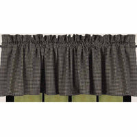 Black - Oat Newbury Gingham Valance - Lined - Interiors by Elizabeth