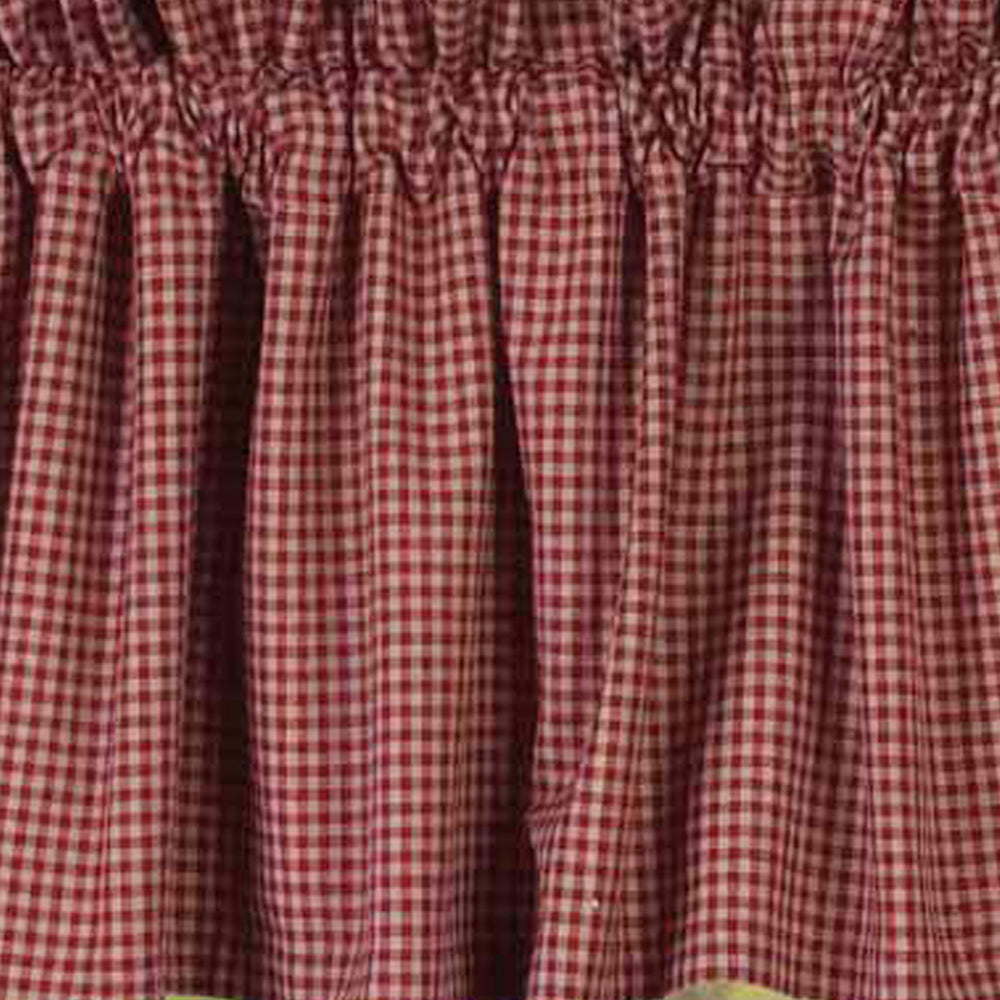 Barn Red Oat Newbury Gingham Valance Lined VL670017