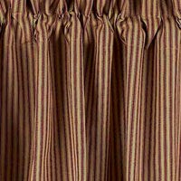 Barn Red Nutmeg York Ticking Valance Lined VL880017