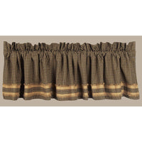 Black - Oat Newbury Gingham Black w/Oat Trim Valance - Lined - Interiors by Elizabeth