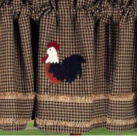 Black Oat Rise And Shine Rooster Valance Lined VLAR0075