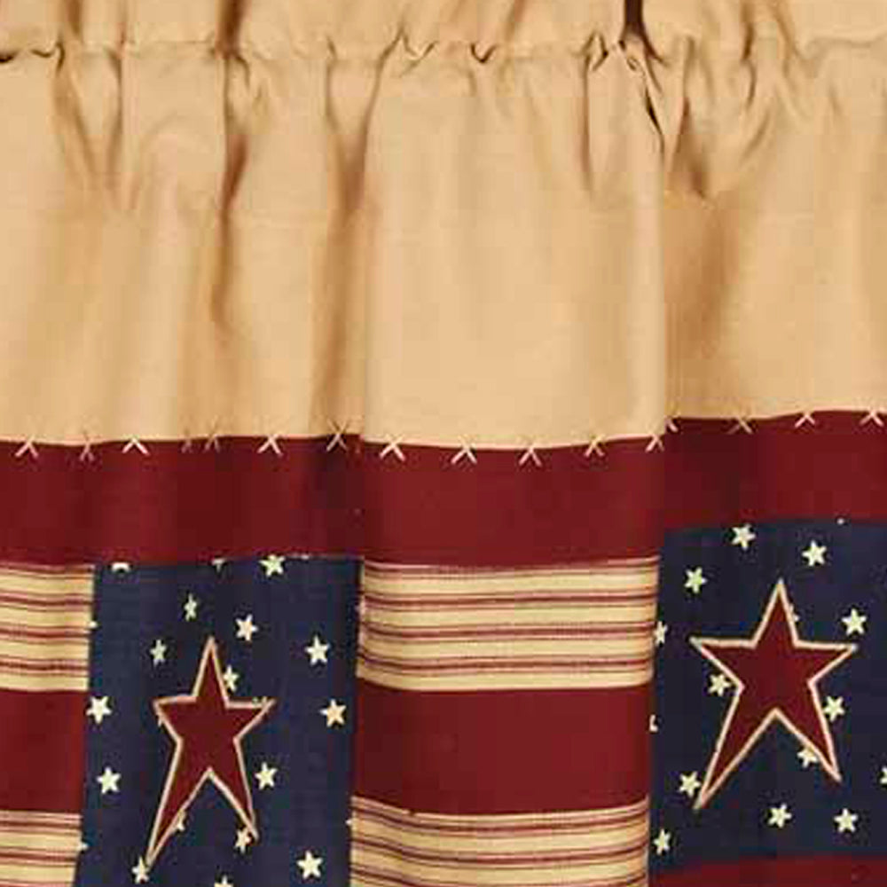 Nutmeg Indigo Barn Red Stars And Stripes Valance Lined VLAR0113
