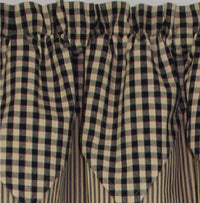 Heritage House Check Black - Nutmeg Valance VP100011