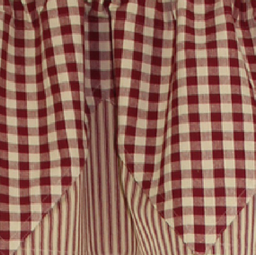Heritage House Check Barn Red Barn Red - Nutmeg Valance VP100017