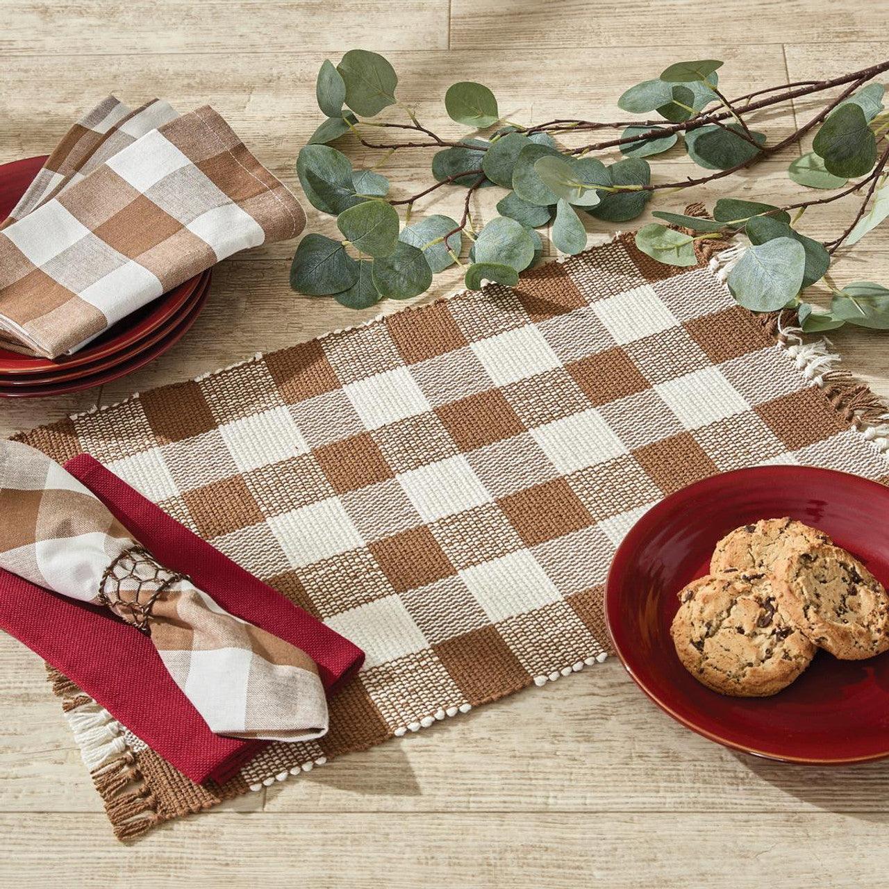 Wicklow Check Brown & Cream Placemats - Set of 12 Park Designs - The Fox Decor