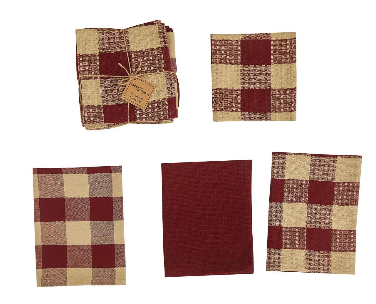 Wicklow Check Garnet Dishtowel Set Park Designs - The Fox Decor