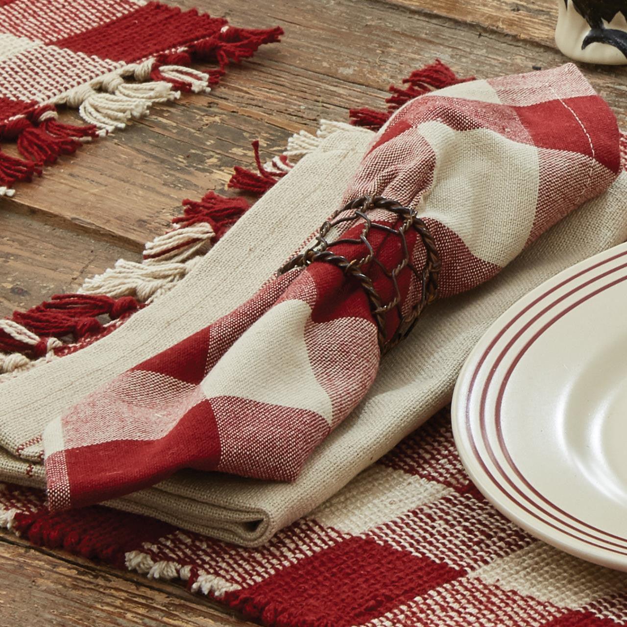 Wicklow Check Garnet Napkins - Set of 6 Park Designs - The Fox Decor