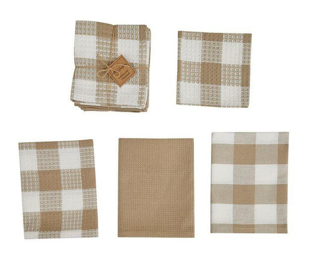 Wicklow Check Natural Dishtowel Set Park Designs - The Fox Decor