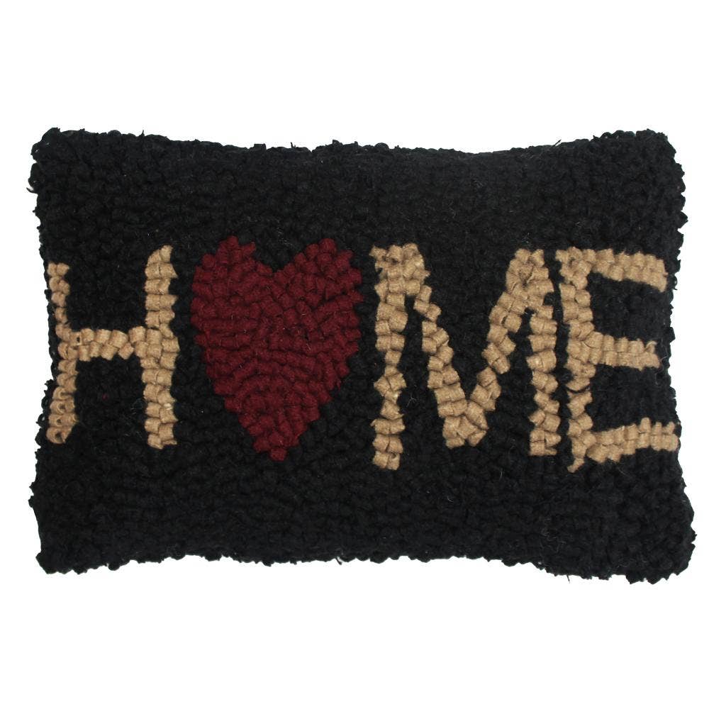 Home Hooked Pillow 8x12  Black PL573511