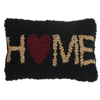 Home Hooked Pillow 8x12  Black PL573511