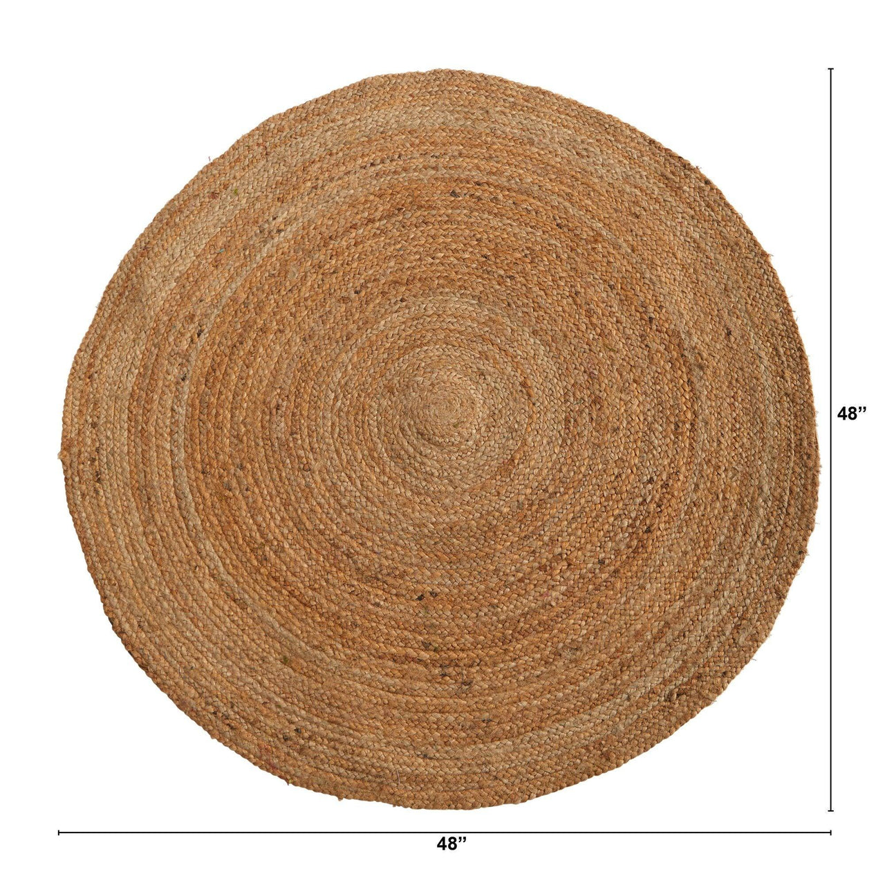 Hand Braided Boho Natural Jute Round Rug 4' - Nearly Natural - The Fox Decor